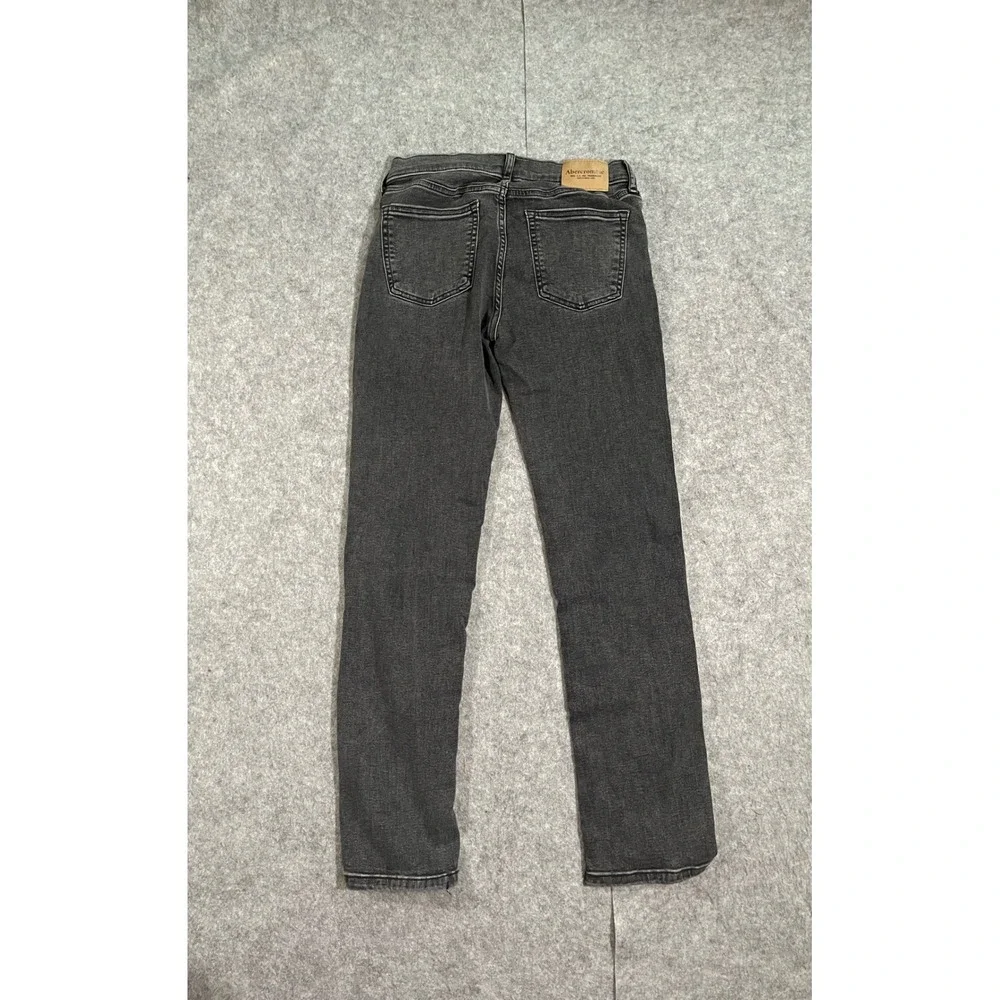 Abercrombie Kids Straight Leg Jeans Distressed Faded Black Size 13/14 Long